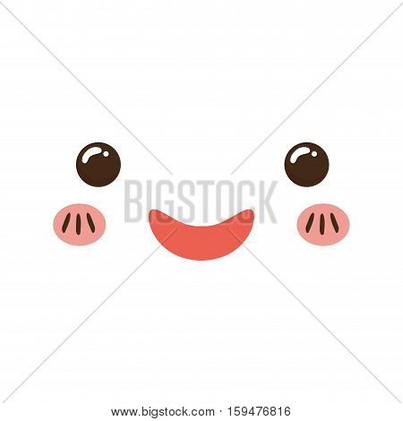Cute cartoon face icon vector illustration graphic design