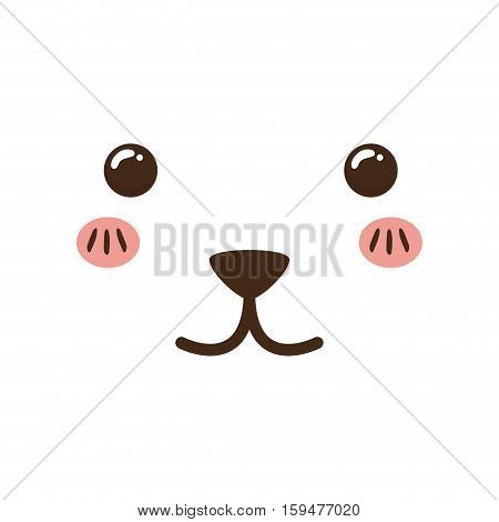 Cute cartoon face icon vector illustration graphic design