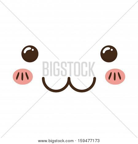 Cute cartoon face icon vector illustration graphic design