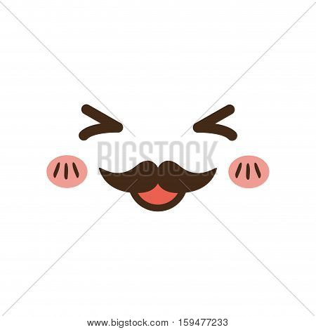 Cute cartoon face icon vector illustration graphic design