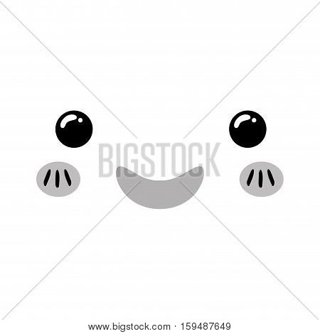 Cute cartoon face icon vector illustration graphic design