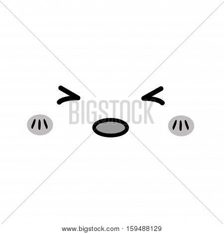 Cute cartoon face icon vector illustration graphic design