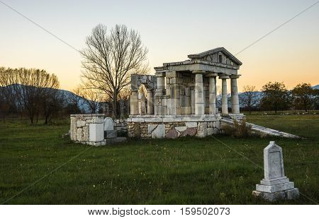 Temple Of Poseidon At Ancient Mantineia, Arcadia, Peloponnese, Greece