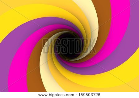black hole multicolored background yellow 3d illustration