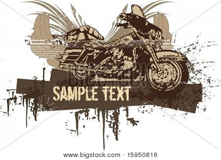 Vektör grunge bir hot rod motosiklet arka plan.