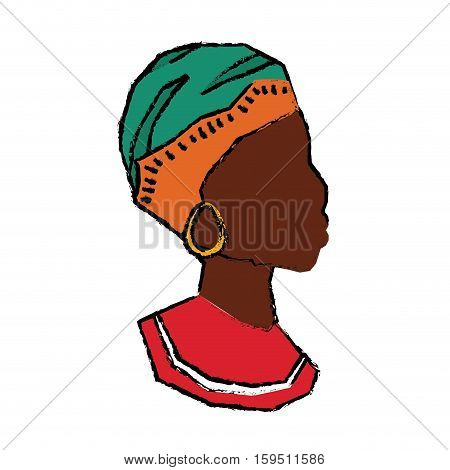 African woman silhouette icon vector illustration graphic design