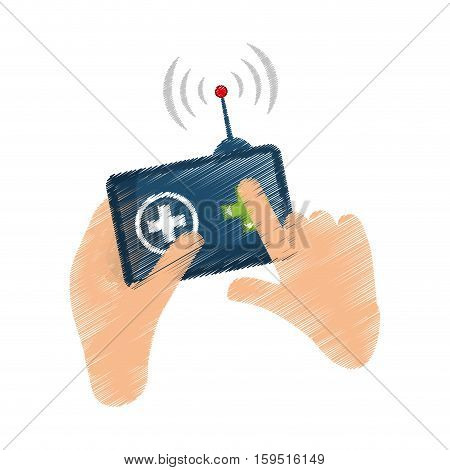 Drone robot technology icon vector illustration graphic design