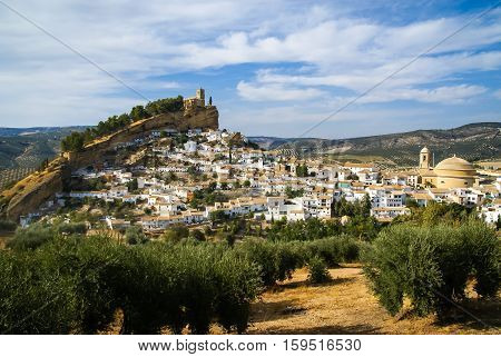 Beautiful Cityscape With Castle On  Hill In Montefrio, Spain