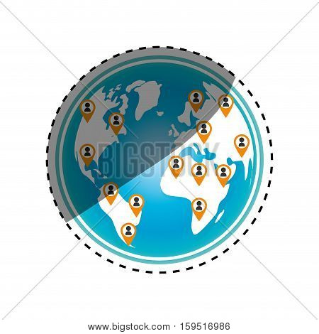 Earth world planet icon vector illustration graphic design