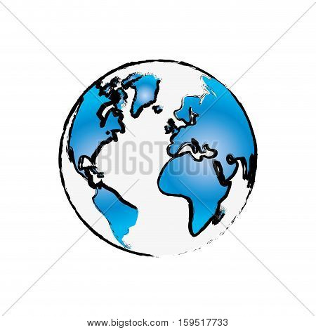Earth world planet icon vector illustration graphic design