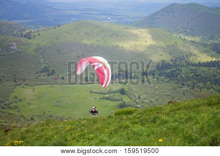 Paragliding In Volcano Natural Park, France
