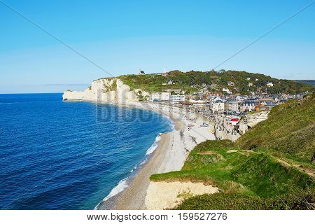 Scenic View Of Etretat Village