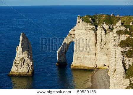 Scenic View Of Etretat