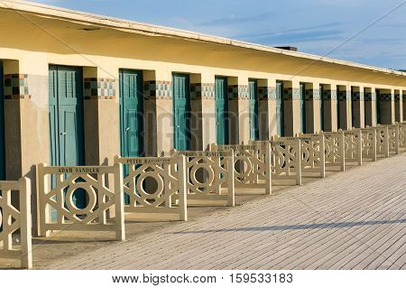 Beach Huts In Deauville, France
