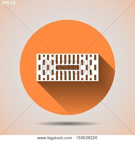 Building Icon With A Brick On  Light Background