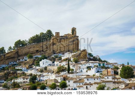 Beautiful Cityscape With Castle On  Hill In Montefrio, Spain