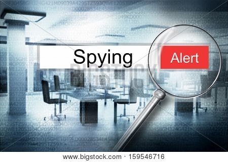 reading the word spying browser search security alert 3D Illustration