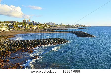 Beautiful coastal view of Costa Adeje,Tenerife,Canary Islands,Spain.