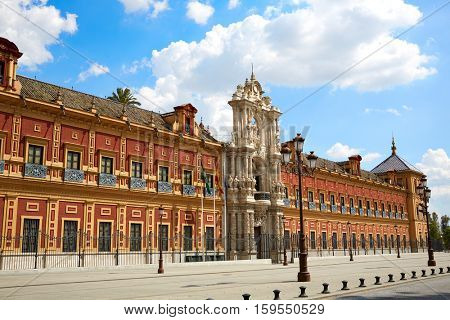 Seville Palacio de San Telmo in Andalusia of spain exterior image shot from public floor