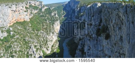 Dybe Canyon, Verdon Gorges, Azur kysten, Sydfrankrig, Panorama