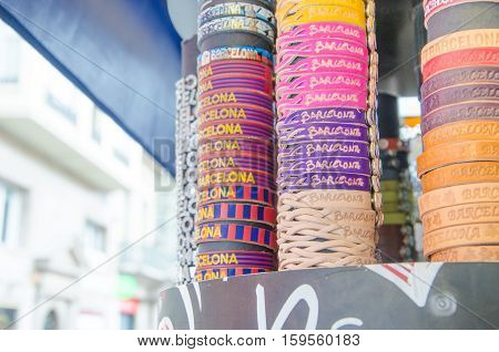 Gift Store On La Rambla Street, Barcelona, Spain.