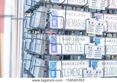 Gift Store On La Rambla Street, Barcelona, Spain.