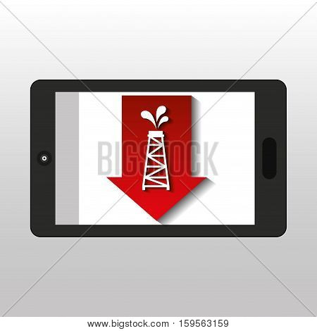 business oil smartphone price oil down vector illustration eps 10