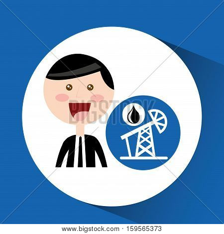 businessman oil concept pumping tower vector illustration eps 10