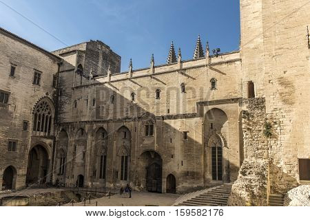 Popes Palace In Avignon, Provence, France.