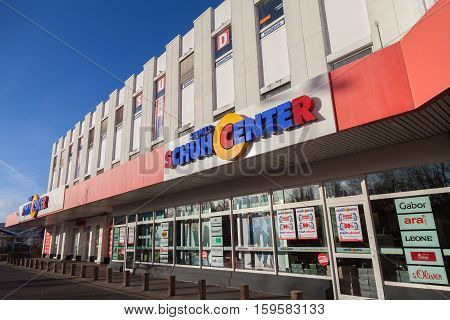 HANNOVER / GERMANY - NOVEMBER 27 2016: Siemes Schuhcenter ( shoe center ) store. Siemes Schuhcenter GmbH & Co KG based in Moenchengladbach is a family-run company in the shoe trade.
