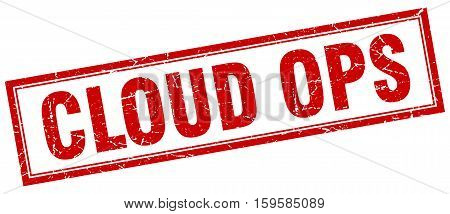 cloud ops. square. stamp. grunge. vintage. sign. Isolated