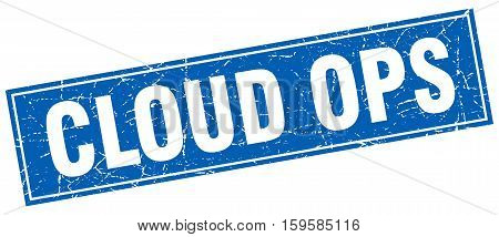 cloud ops. square. stamp. grunge. vintage. sign. Isolated