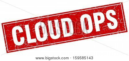 cloud ops. square. stamp. grunge. vintage. sign. Isolated