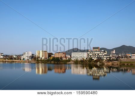 Rural suburb of Inuyama City in Aichi Prefecture along the Kiso river Japan