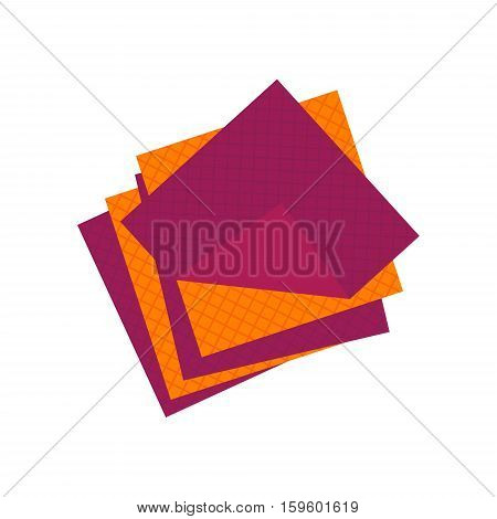 Flat cellulose sponges icon logo cleaning rag isolated on white background. Cleaning object, household equipment tool clean. Cleaning service vector stock illustration, housekeeping cleanness.