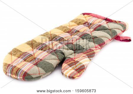 Colorful pot holder isolated on white background.