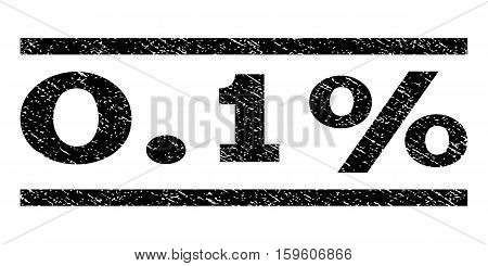 0.1 Percent watermark stamp. Text tag between horizontal parallel lines with grunge design style. Rubber seal black stamp with dirty texture. Vector ink imprint on a white background.