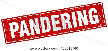 pandering. square. stamp. grunge. vintage. sign. Isolated