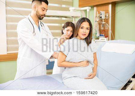 Worried Pregnant Woman In A Hospital