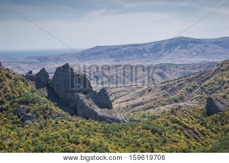 Beautiful mountain landscape in sunny day. Crimea