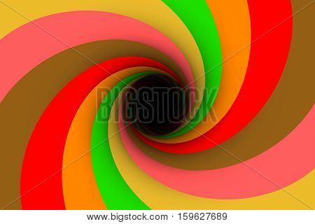black hole multicolored background vortex 3d illustration