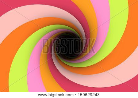 black hole multicolored background vortex 3d illustration