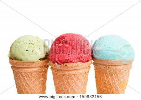 ice cream color isolated on white background