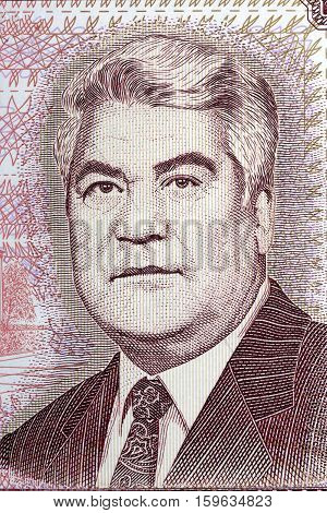 Saparmurat Niyazov portrait from Turkmenistan money - 500 Manat