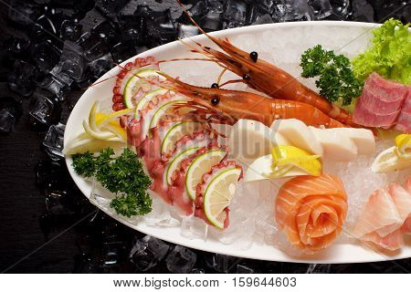 Seafood Sushi Plater On Slate