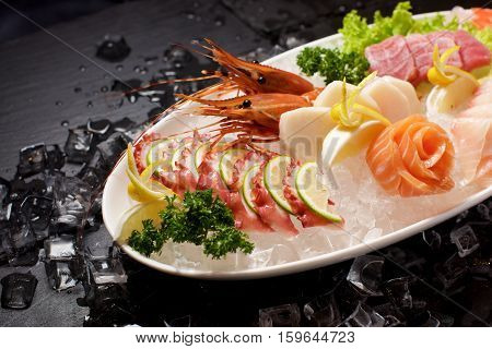 Seafood Sushi Plater On Slate
