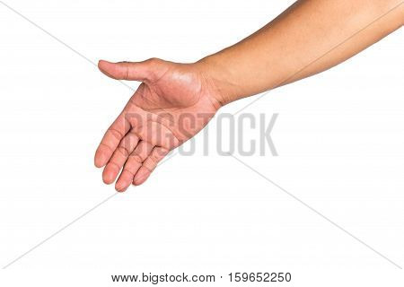 Male hand isolated on a white background