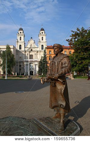 Sculpture voit (head magistratta) with the city keys. Belarus, Minsk