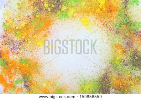 Holi colors template background. Celebrate festival Holi. Indian Holi festival of colours.