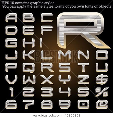 Metal escovado. Arquivo contém estilos de gráfico disponíveis no Illustrator 10 + você pode aplicar o styl